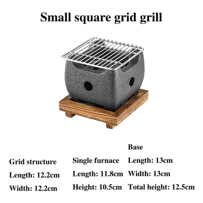 Aluminum alloy tea cooker Small oven Korean style cast iron barbecue dish portable grill korean bbq Japanese charcoal grill