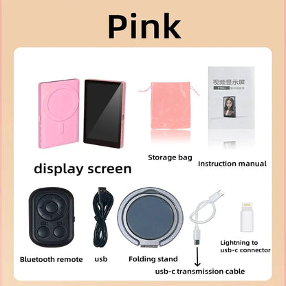 Phone Selfie Monitor Screen Wireless Magnetic Mount Vlog Phone Rear Camera Selfie WiFi Bluetooth Connection for Selfie Live