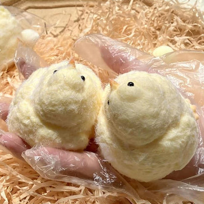 Handmade Plush Simulation Yellow Chicken Stress Relief Toys Handmade Chick Toys Squeezing Pinching Toys Kids Birthday Gift