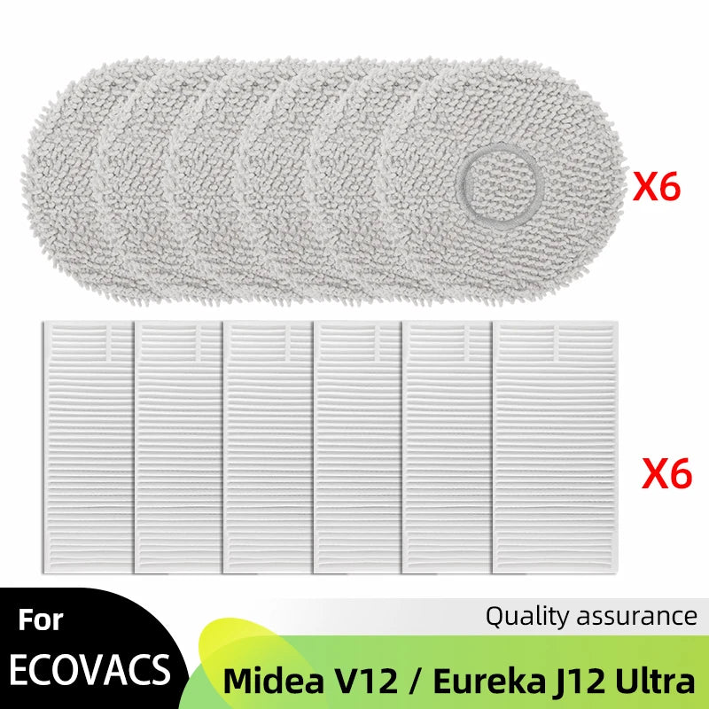 Fit For ( Midea V12 / Eureka J12 Ultra ) Roller Side Brush Hepa Filter Mop Cloth Dust Bag Robot Vacuums Accessory Part