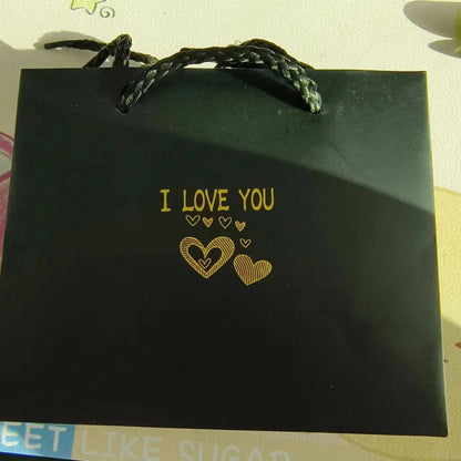 Valentine's Day Window Opening Jewelry Box Heart Four-leaf Clover Pendant Gift Packaging Box Bag Romantic 6 Rose Box