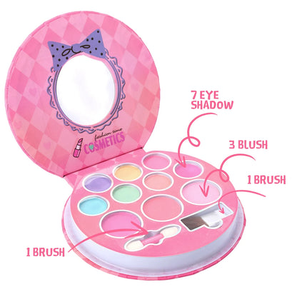 Princess Make Up Box Play House Toy Girls, Eye Shadow Makeup Cosmetics Handbag, Birthday Christmas Gift for Kids Party Cosplay