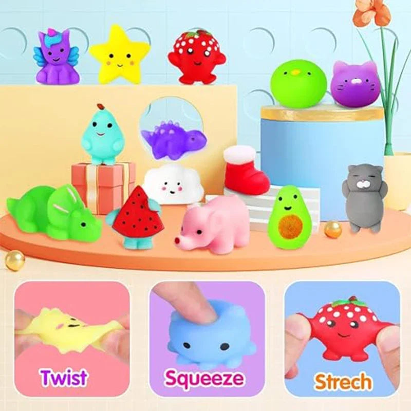 50/100PCS Kids Party Gift Squishy Toys Cute Animal Antistress Ball Squeeze Mochi Abreact Soft Sticky Stress Relief Squishy Toys