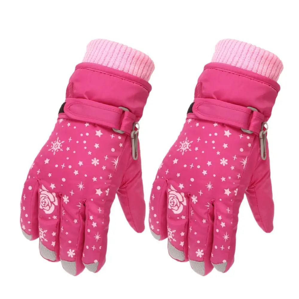 Kids Winter Ski Gloves - Waterproof Warm Snow Mittens for Girls Ages 5-8