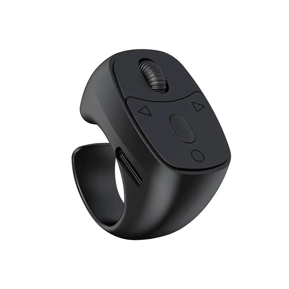 Mini Wireless Bluetooth Page Turner, Fingertip Ring Remote Control for iPhone Android iPad Kindle,USB Rechargeable Scrolling