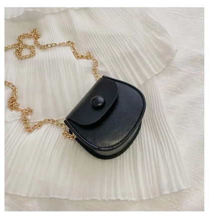 Fashion Kids Children PU Leather Shoulder Bag Lovely Baby Girls Mini Chain Coin Purse Cute Princess Crossbody Bags Small Wallet