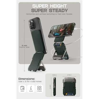 SUPCASE Magnetic Tripod Phone Stand Credit Card Holder for iPhone 16/15/14/13/12 Adjustable Phone Stand Compatible with MagSafe