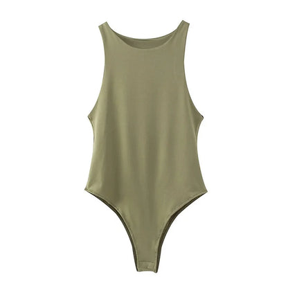 2025 summer solid sexy bodycon women bodysuits female 8 color green slim casual bodysuit chic lady club short playsuits femme
