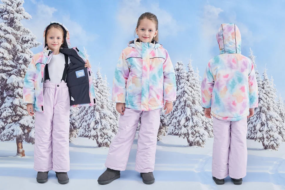 Kids Ski Suit Waterproof Snowboard Jacket & Pants Set - Boys Girls Winter Snow Gear 3-12 Years