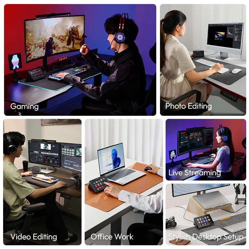 Ulanzi D200 Stream Deck Keyboard 13 LCD Keys All Customizable for Gaming Boardcast Livestreaming Office Content Creation YouTube
