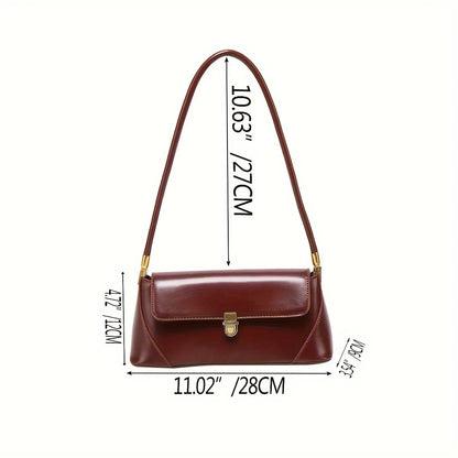 Women's Bag High Feeling Fashion Style PU Material Shoulder Bag Retro Baguette Underarm Bag Hundred