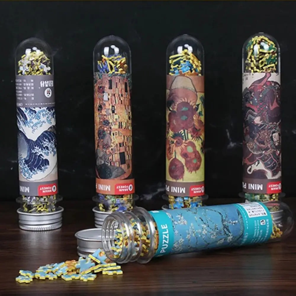 150PCS/Set Oil Painting Jigsaw Puzzles Mini Test Tube Oil Painting Jigsaw Gifts Family Educational Toys Adult Children