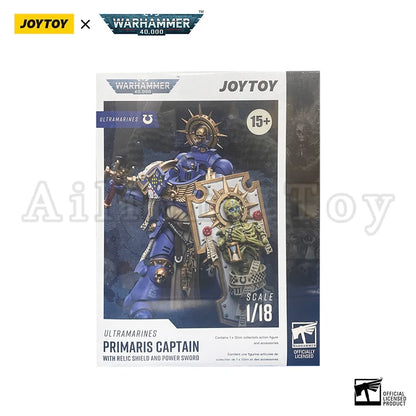 JOYTOY 1/18 Actionfigur 40K Primaris Captain mit Reliktschild und Energieschwert, Anime-Militärmodell