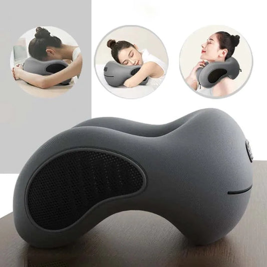 Multifunction U-Shaped Sponge Core Neck Pillow Slow Rebound Soft Travel Pillow For Sleeping Cervical Health Massage Nap Pillows