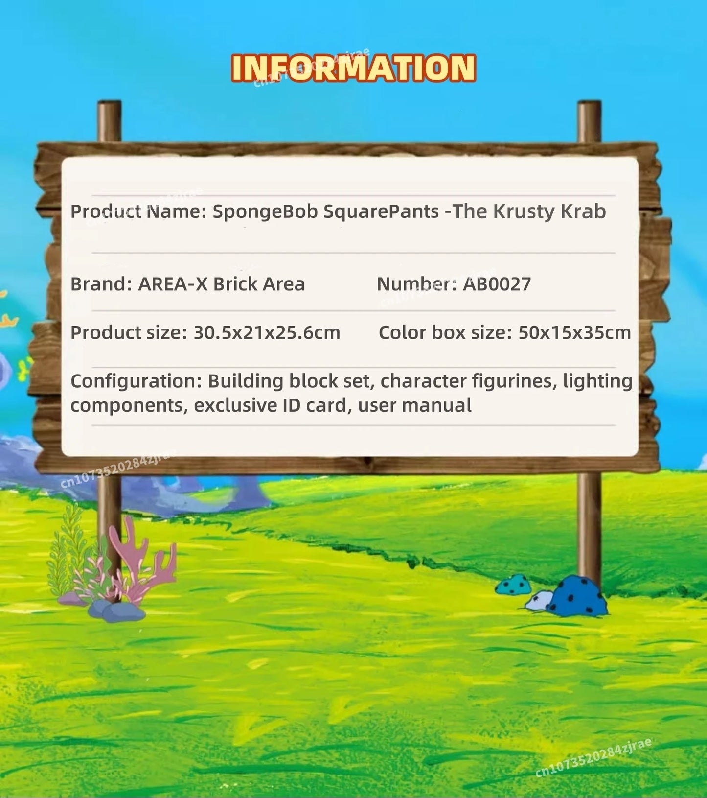 Spongebob building block cartoon Krusty Krab creative restaurant scene model Patrick Star assembly toy children's birthday gift