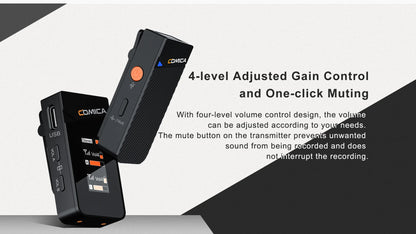 Comica Vimo C 2.4G Mini Wireless Lapel Microphone with Charging Case, for Smartphone Camera Podcast Interview YouTube Facebook