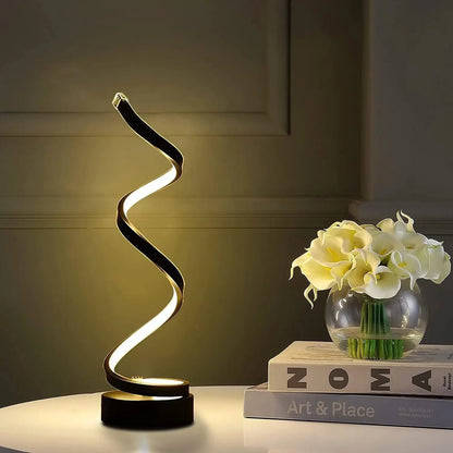 Tischlampen für Wohnzimmer, moderne, spiralförmige, dimmbare LED-Tischlampe, kleine Nachttischlampen, Nachttischlampe für Schlafzimmer, Büro, Zuhause