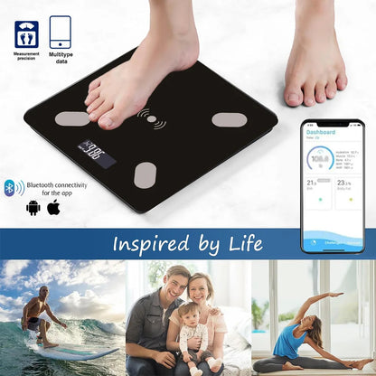 Digital Bathroom Scales 180KG Body Weight Weighing Scale LCD Electronic Black