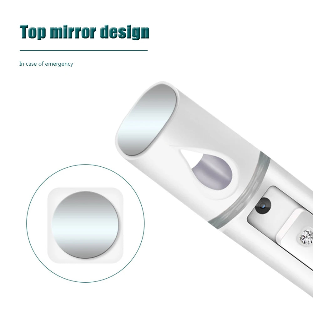 L2 Mini Nano Facial Mister with Top Mirror Portable USB Rechargeable Handy Cool Mist Sprayer Steamer Face Humidifier Atomizer