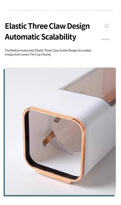 Disposable Cup Holder Cup Extractor Wall Mounted Non Perforated Dust-Proof Moisture-Proof Storage Rack