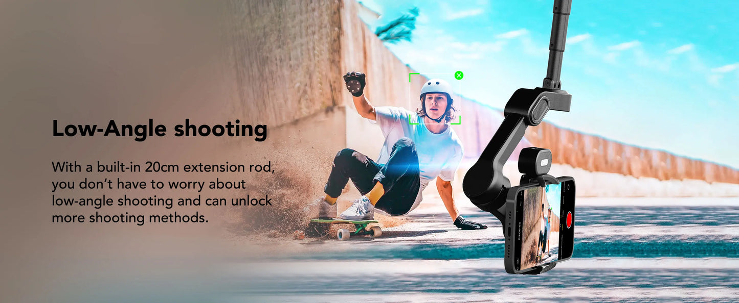 AOCHUAN Smart X2 Ai Handheld Gimbal Stabilizer Built in Extension Rod Equipped with LED display Smartphone Gimbal Stabilizer