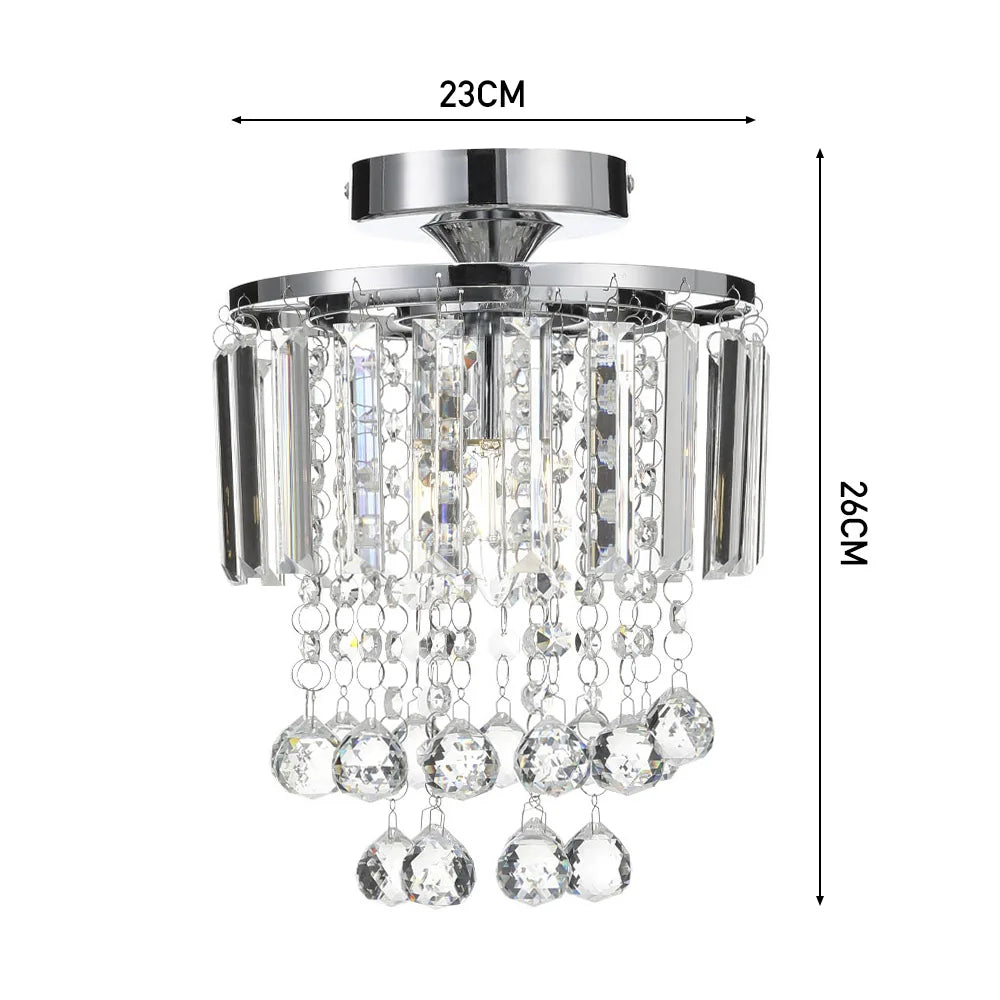 KOMORE Crystal Mount Ceiling Light 23cm /25cm / 30cm Dia for Living Room, Bedroom, Kitchen