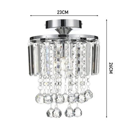 KOMORE Crystal Mount Ceiling Light 23cm /25cm / 30cm Dia for Living Room, Bedroom, Kitchen