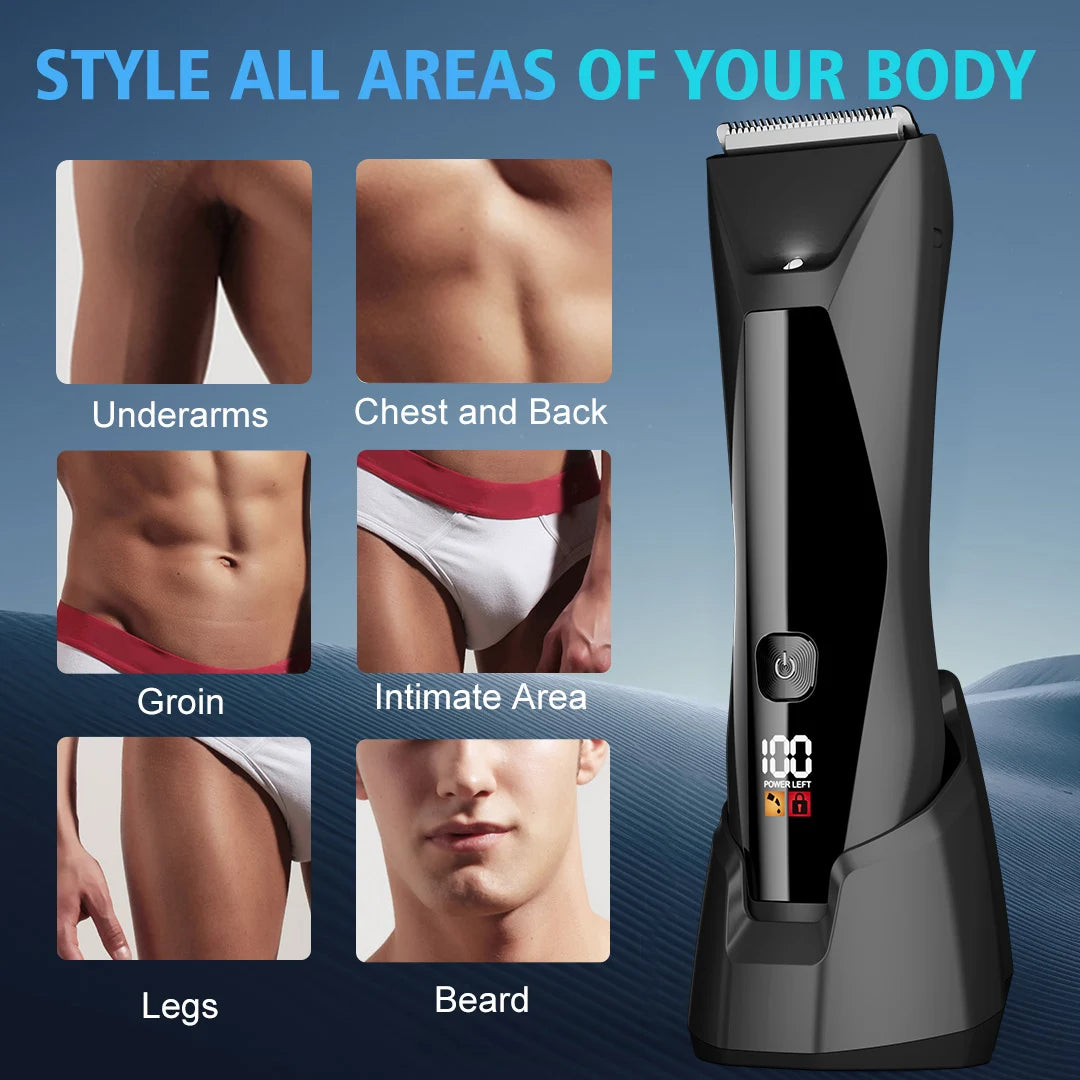 Sejoy Body Hair Trimmer Clipper for Men,Rechargeable Cordless Barber Clippers,Electric Hair Trimmer,Waterproof Beard Trimmer