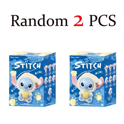 Disney  New Stitch Eat Some Thing Before Sleep Series Vinyl Blind Box Bag Pendant Cute Plush Doll Mystery Box Toy Surprise Gifts