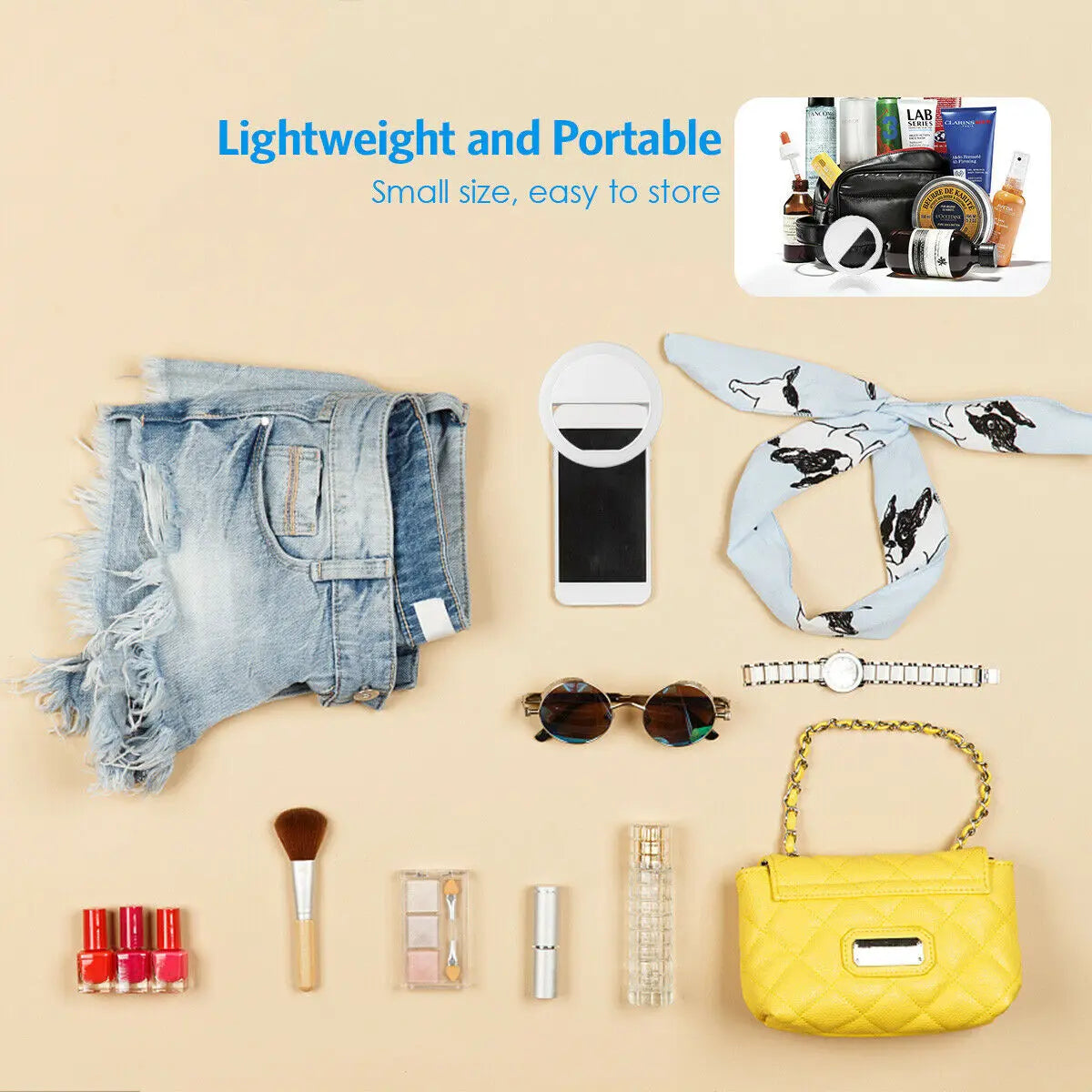 USB Rechargeable LED Selfie Ring Light with Phone Clip Photo Lamps Video Light Photography Ringlight for iPhone Samsung Xiaomi