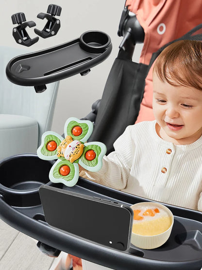 3-in-1 Baby Stroller Tray with Cup Holder & Phone Stand - Universal Toddler Snack Table Accessory