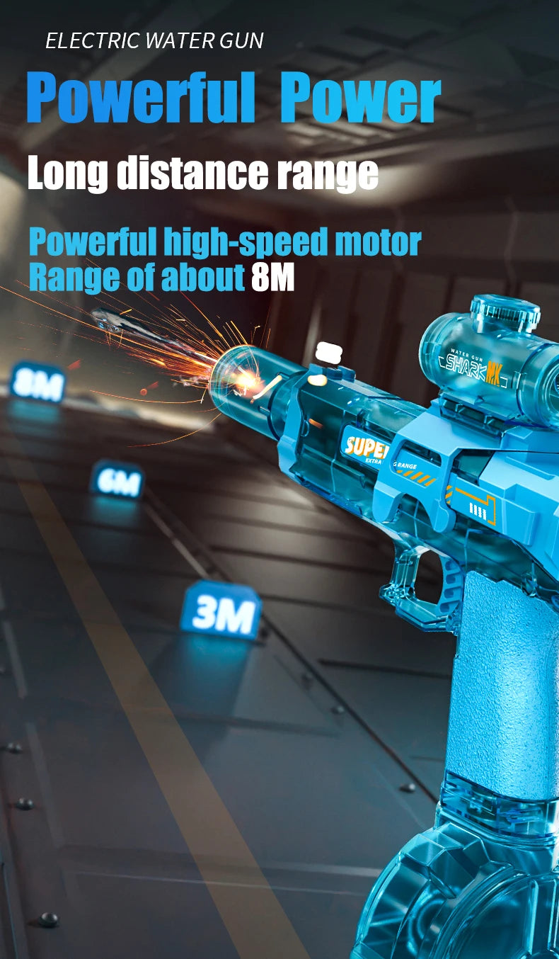 Electric Water Guns ,High Capacity Squirt Guns 26 FT Range with Light Up for Summer Outdoor Beach Swimming Pool Party Toy