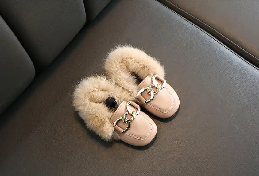 Kids Winter Slippers - Luxury Fur Lined Non-Slip Indoor Boots for Boys & Girls
