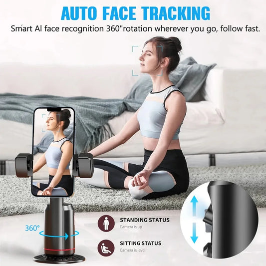 360 Degree Rotation Follow-up Gimbal Stabilizer Monopod Desktop Face Tracking Gimbal with Remote For Video Vlog Live Photography