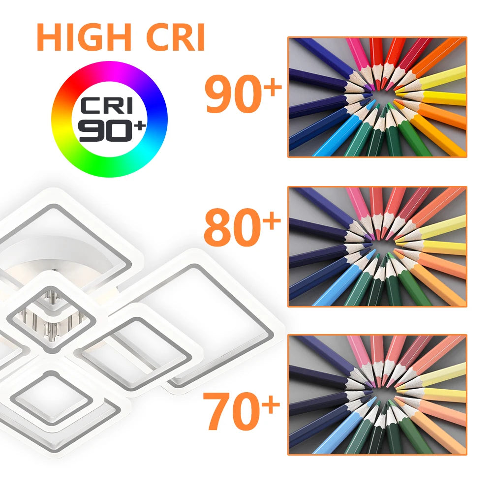 Modern LED Ceiling Light Dimmable Ceiling Lamp Fixture  Acrylic Flush Mount Ceiling Chandelier Lighting for Living Room Home