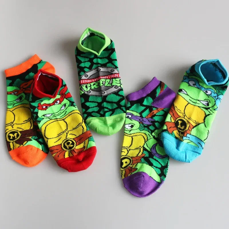 Teenage Mutant Ninja Turtles TMNT Socks Cartoon Women Men Anime Cute Socks Short Cotton Blends Low Cut Ankle Boat Socks Summer