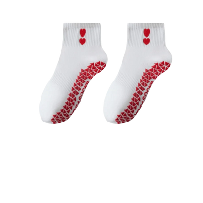 Pilates Socks with Grips for Women Cute Yoga Grip Socks Non Slip Cotton Ankle Sock for Yoga Barre Ballet