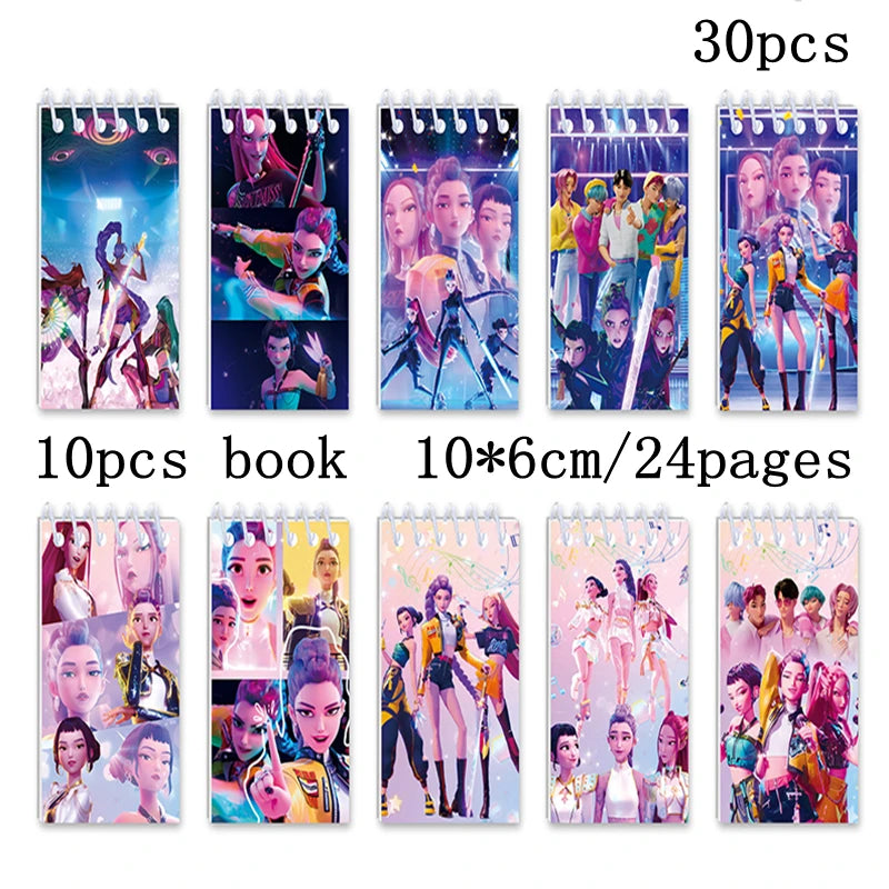Kpop Demon Coil Notebook Anime Huntrix Book Notebook Decorative Party Gift for Guest Birthday Party Supplies Kpop Warrior