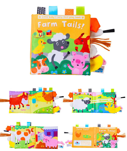 Animal Tail Cloth Book Tear Can Bite Pop-up Book Educational Enlightenment Early Education Infant Cognitive Toys 0-3 Years Old