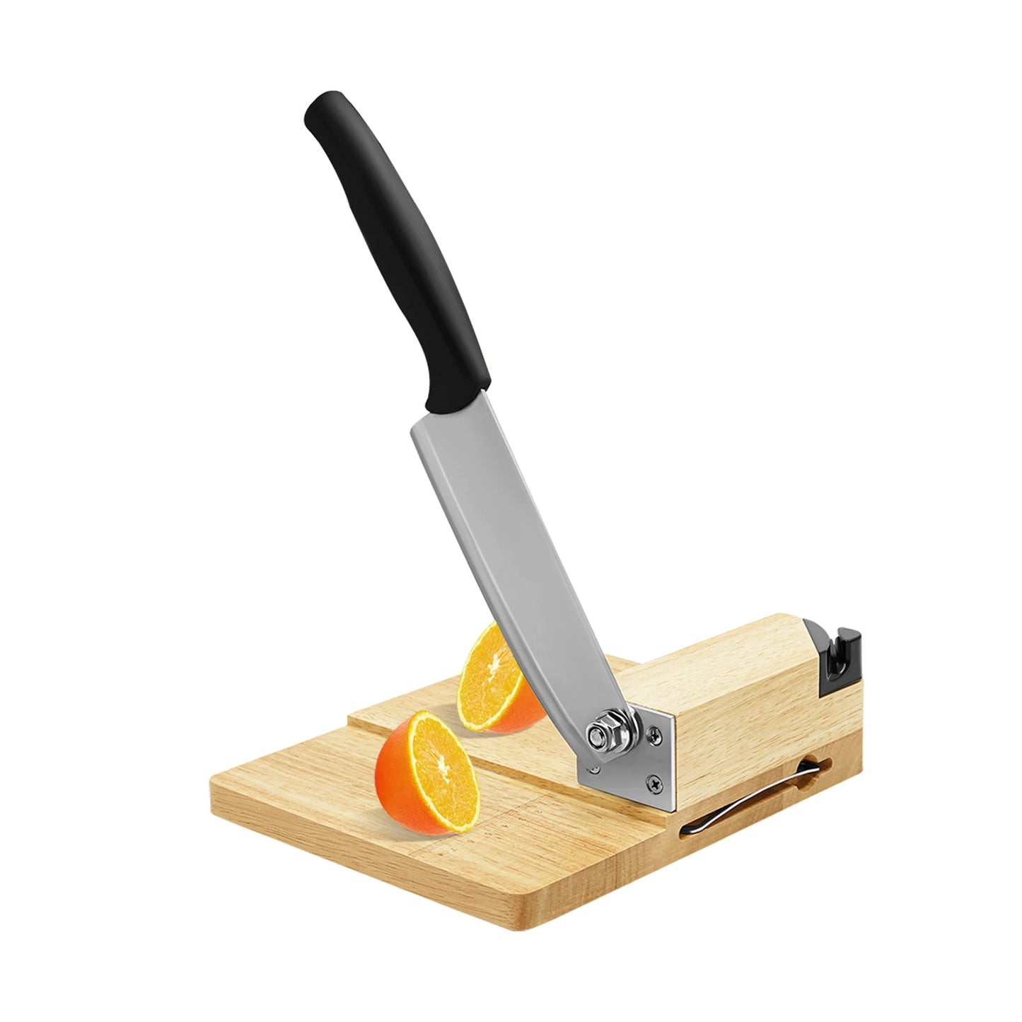 Manual Biltong Cutter & Beef Jerky Slicer Home Cutting Knife w/Oak Cutting Board Seat Guillotine