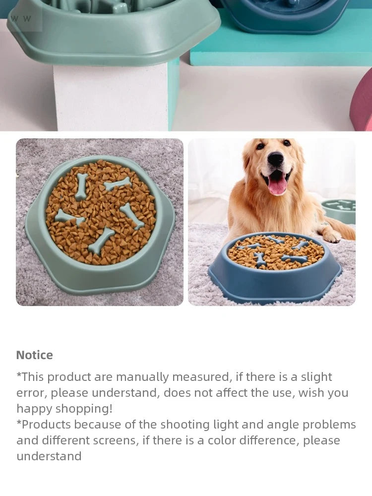 Pet Slow Food Bowl Anti-choking Feeder PP Plastic Dish Bowl Home Dog Eating Plate Anti-gulping Feeding Supplies