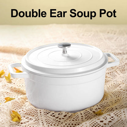 Enameled Cast Aluminum Dutch Oven with Lid Home Kitchen Enamel Stock Pot Dutch Oven Cast Aluminum Pot Multifunctional Cookware