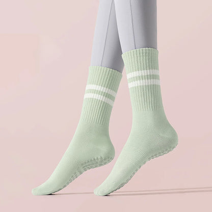 3 Pairs Long Yoga Socks with Grip for Women Anti Skid Gripper Socks No Slip Socks for Pilates, Barre, Dance,Yoga
