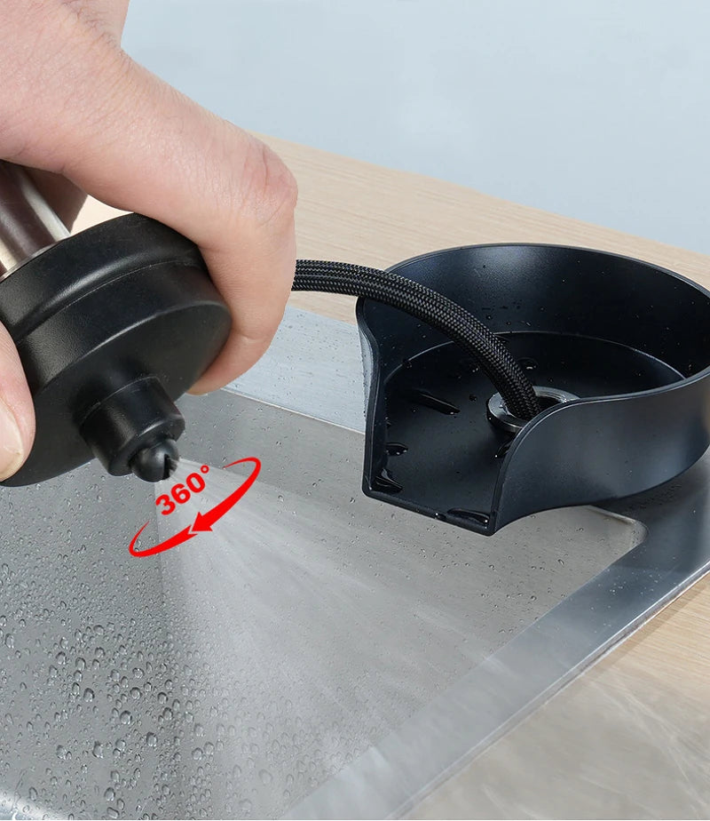 Faucet Glass Rinser High Pressure Automatic Rotating Spout Pull Out Spray Head Bottle Washer Glass Cup Cleaner Sink Attachment