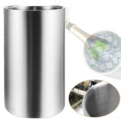 UPORS Stainless Steel Wine Cooler Bucket - Double Wall Ice Bucket for Wine Champagne Beer | Home Bar