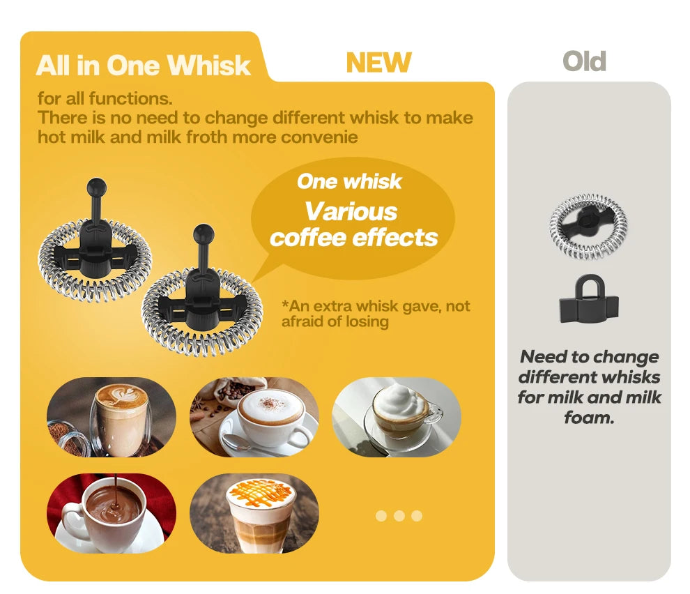 HiBREW Milchaufschäumer, Milchaufschäumer, Schokoladenmischer, Kalt-/Heißmilch, Latte Macchiato, Cappuccino, vollautomatisch, Milchwärmer, Cool Touch M1A