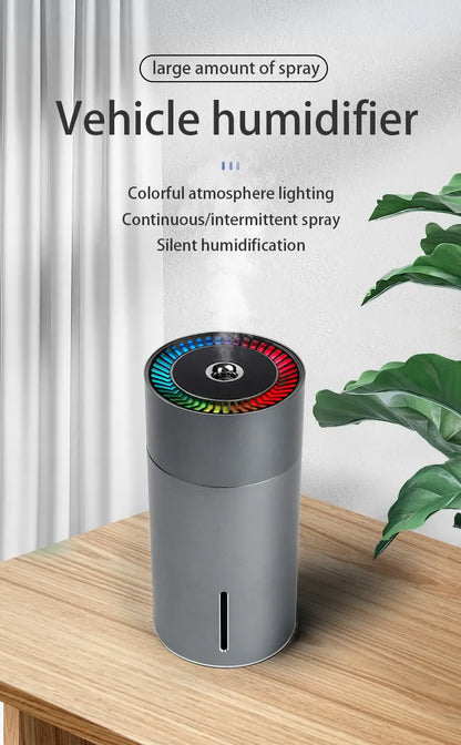 LED Light Aromatherapy Machine Humidifier Diffuser for Car Small Air Humidification Home and Bedroom Big Spray 260ml
