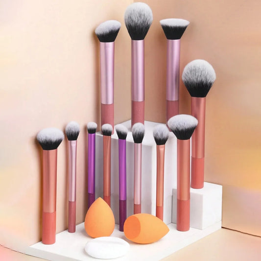 12pcs Makeup Brush Kit Soft Synthetic Hair Make Up Brushes Foundation Blush Eyeshadow Cosmetic Makeup Tools