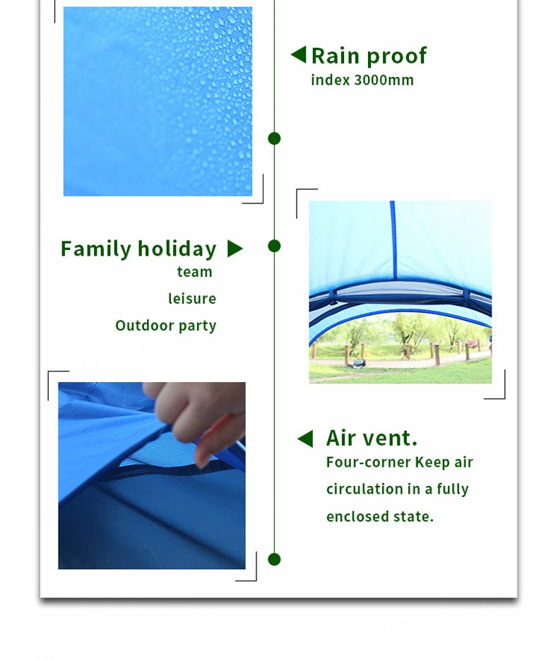 HUI LINGYANG throw tent outdoor automatic tents throwing pop up waterproof camping hiking tent waterproof large family tents