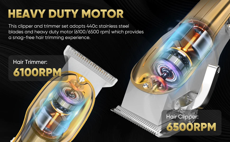 Sejoy Professional Combo Kits Hair Clipper Electric Hair Trimmer Set For Men Rechargeable Cordless Haircut Machine for Barber